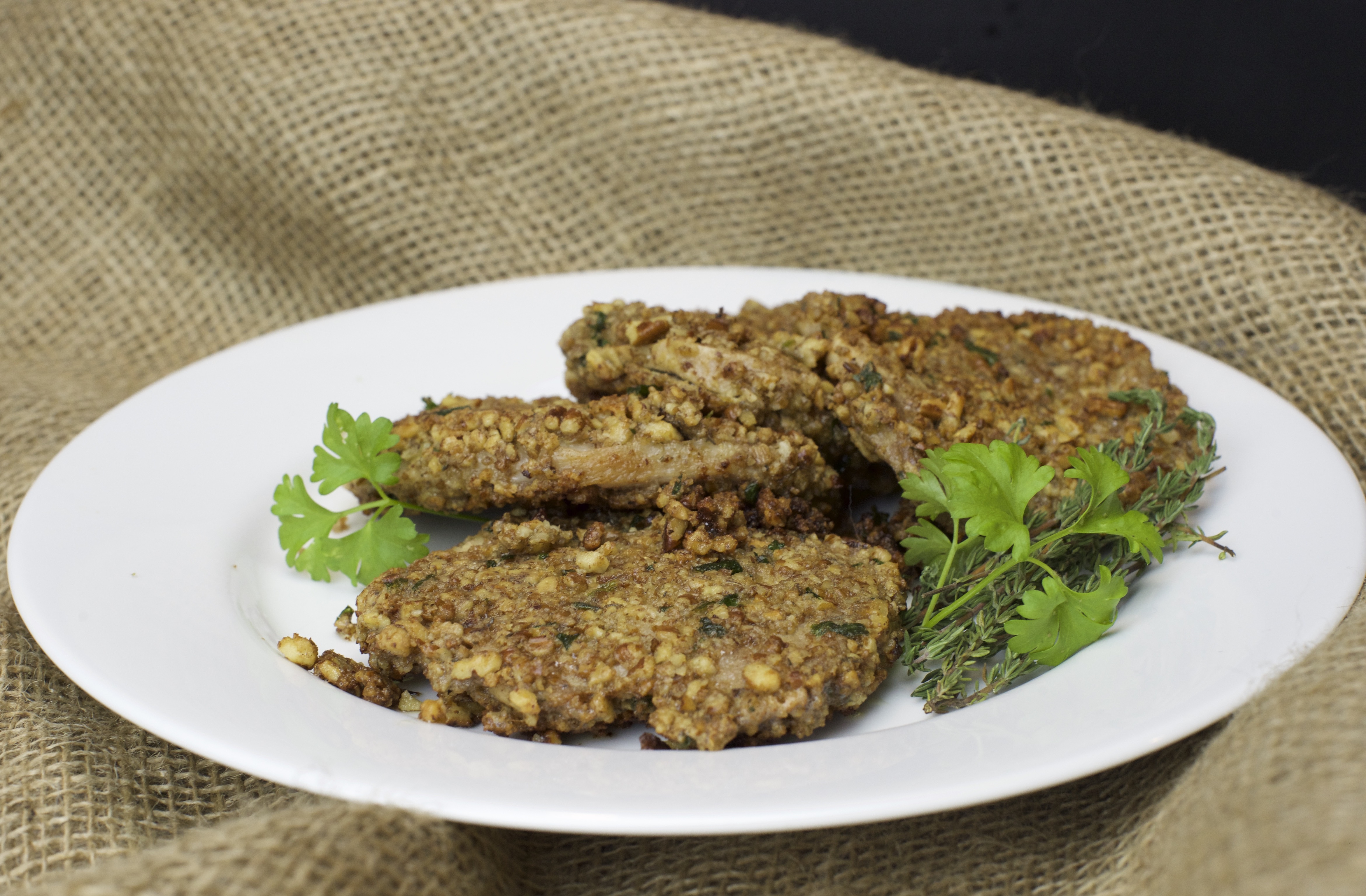 Photo of Paleo Crusted Pork Cutlets on a plate