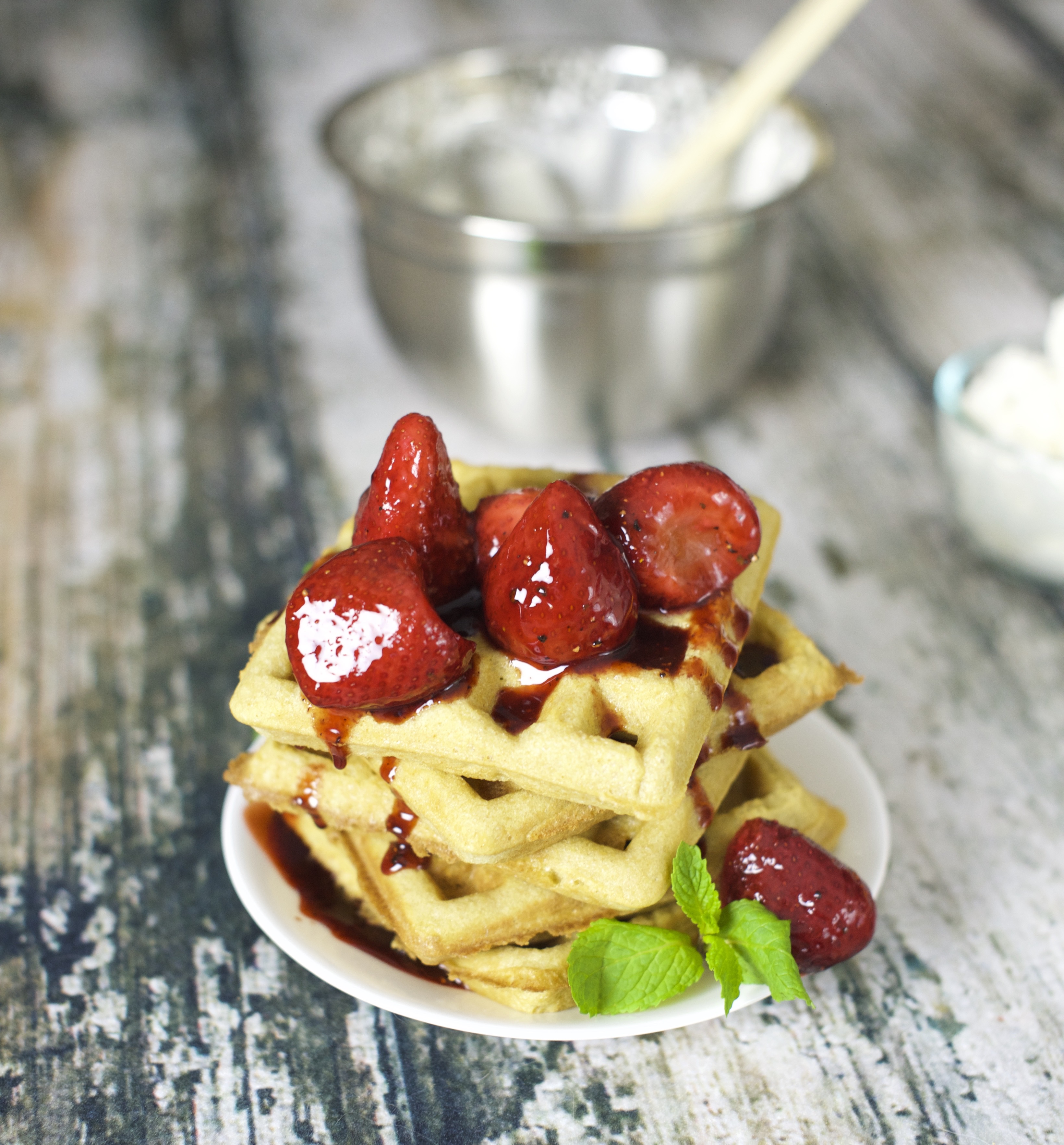 Photo of Grain-Free Waffles with Fruit Toppings