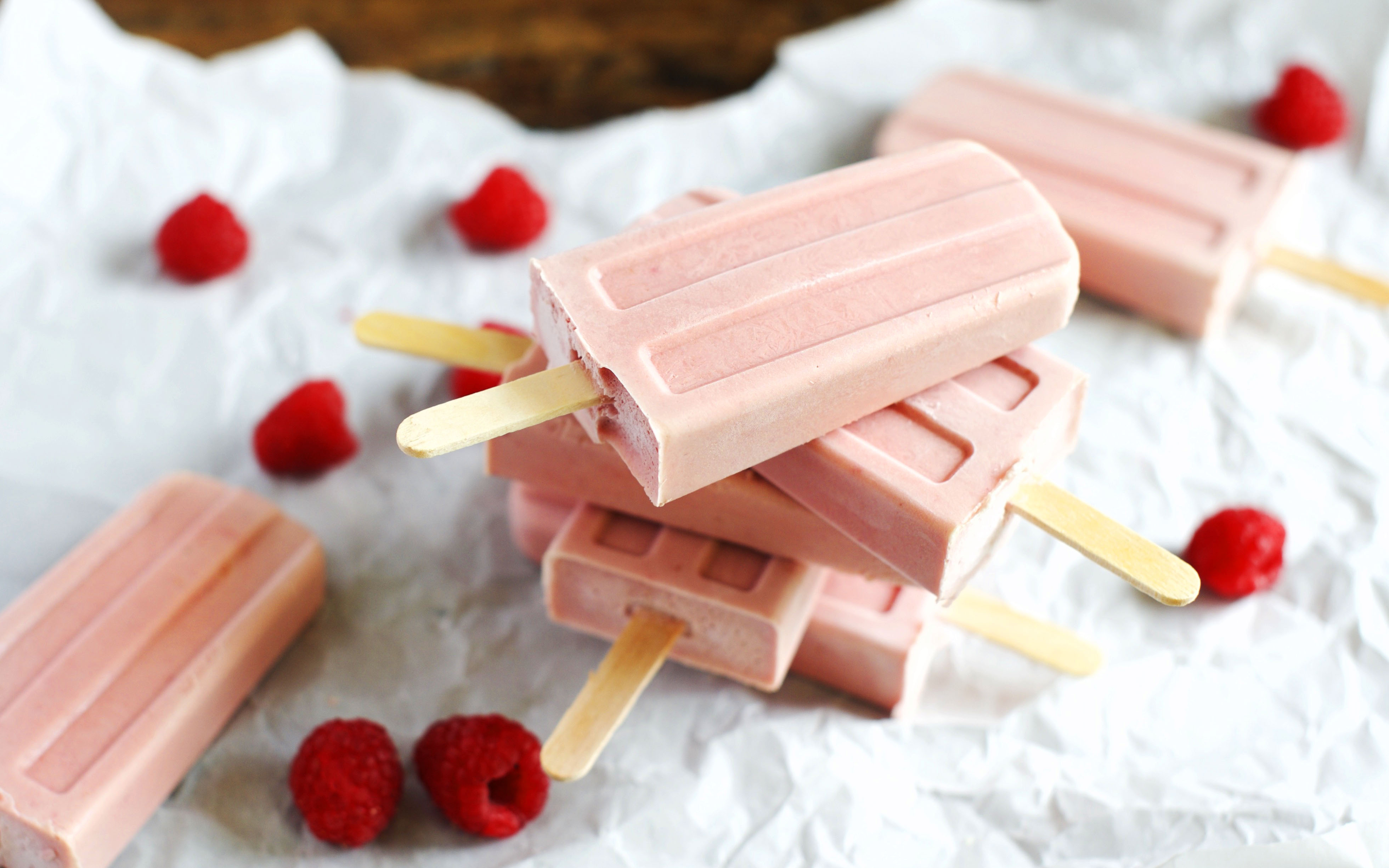 Low-Carb White Chocolate Raspberry Popsicles