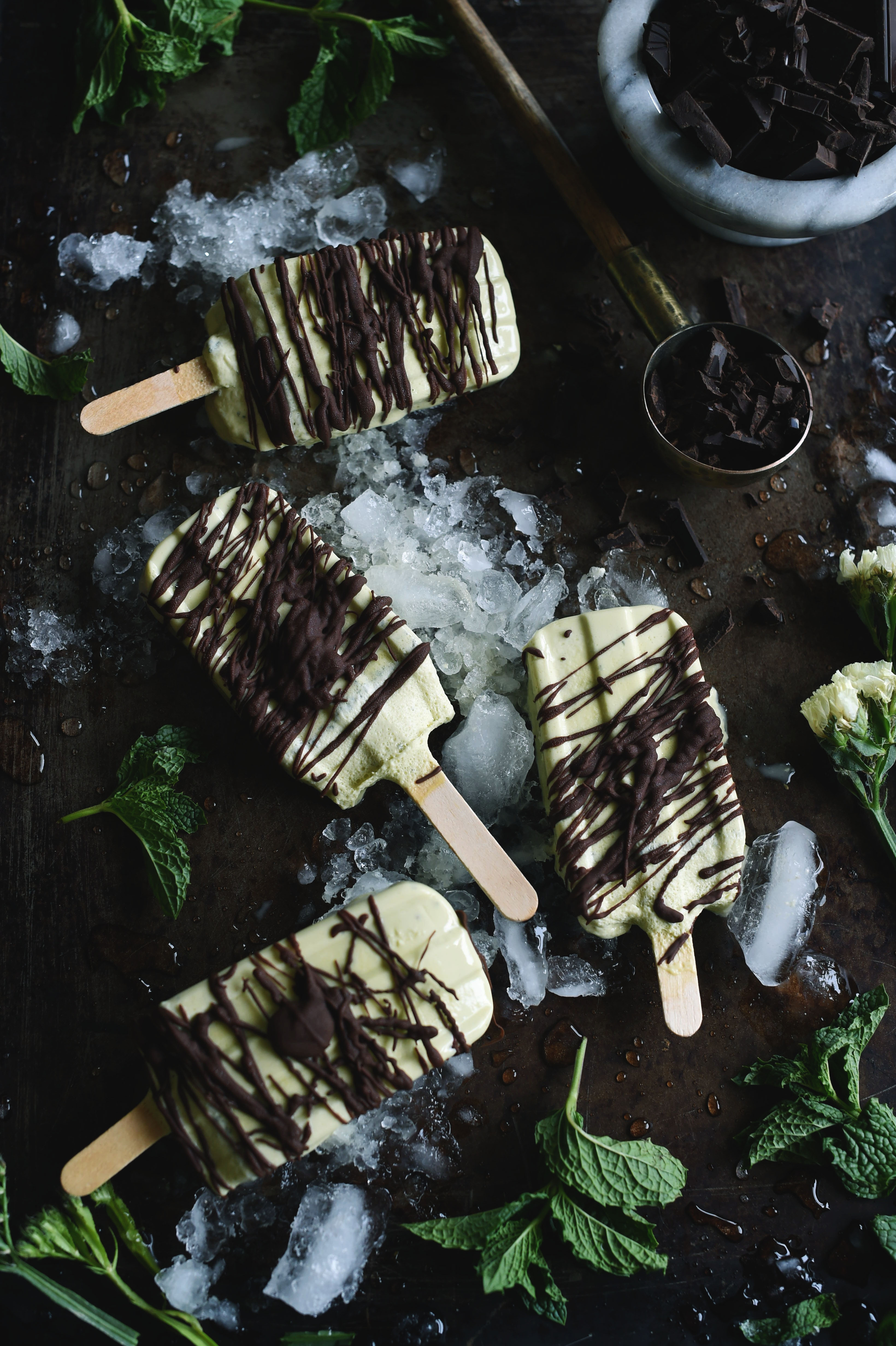 Low-Carb Mint Chocolate Popsicles