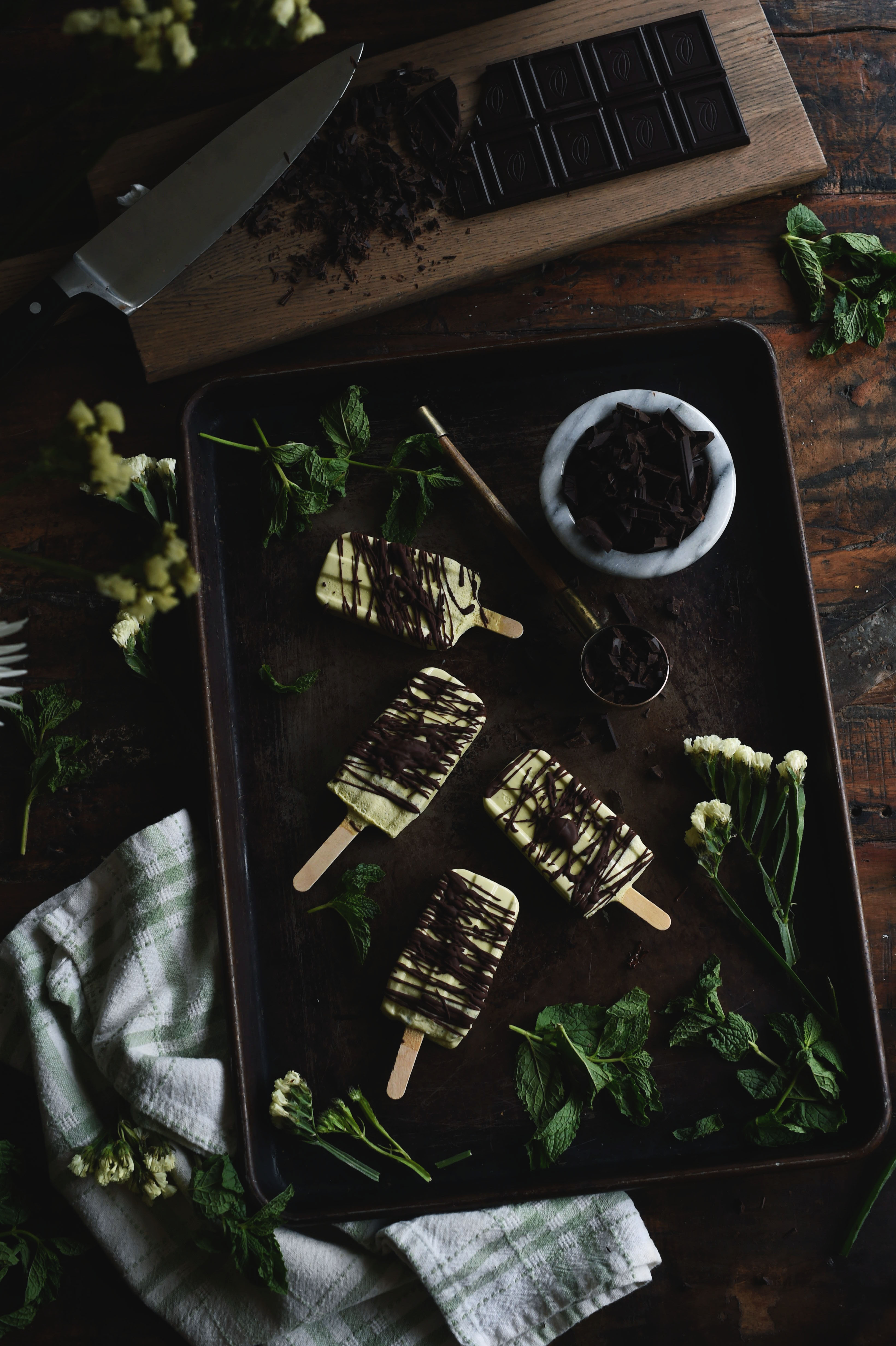 Low-Carb Mint Chocolate Popsicles