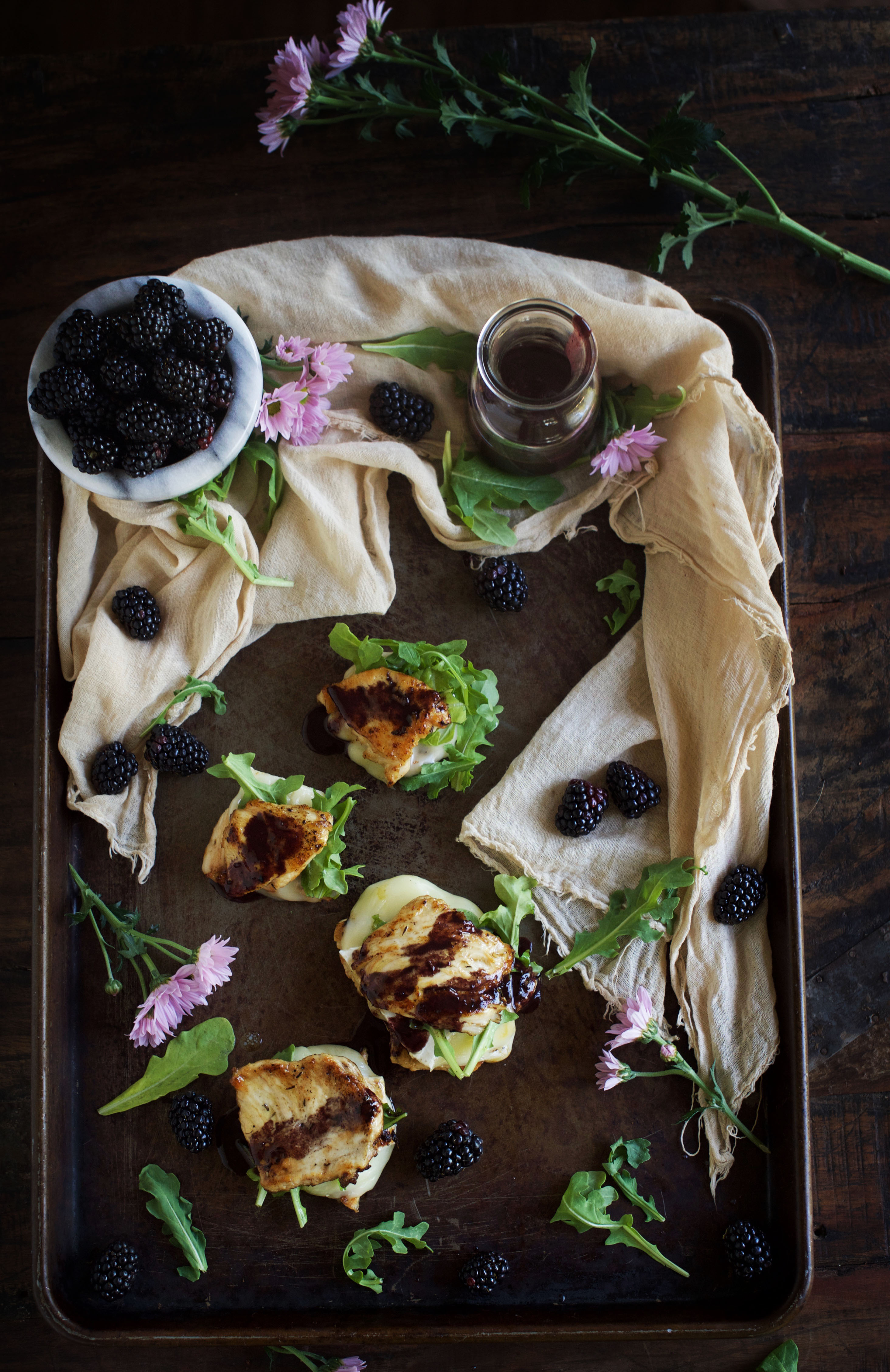 Low Carb Chicken with Brie and Blackberry Sauce - Simply So Healthy