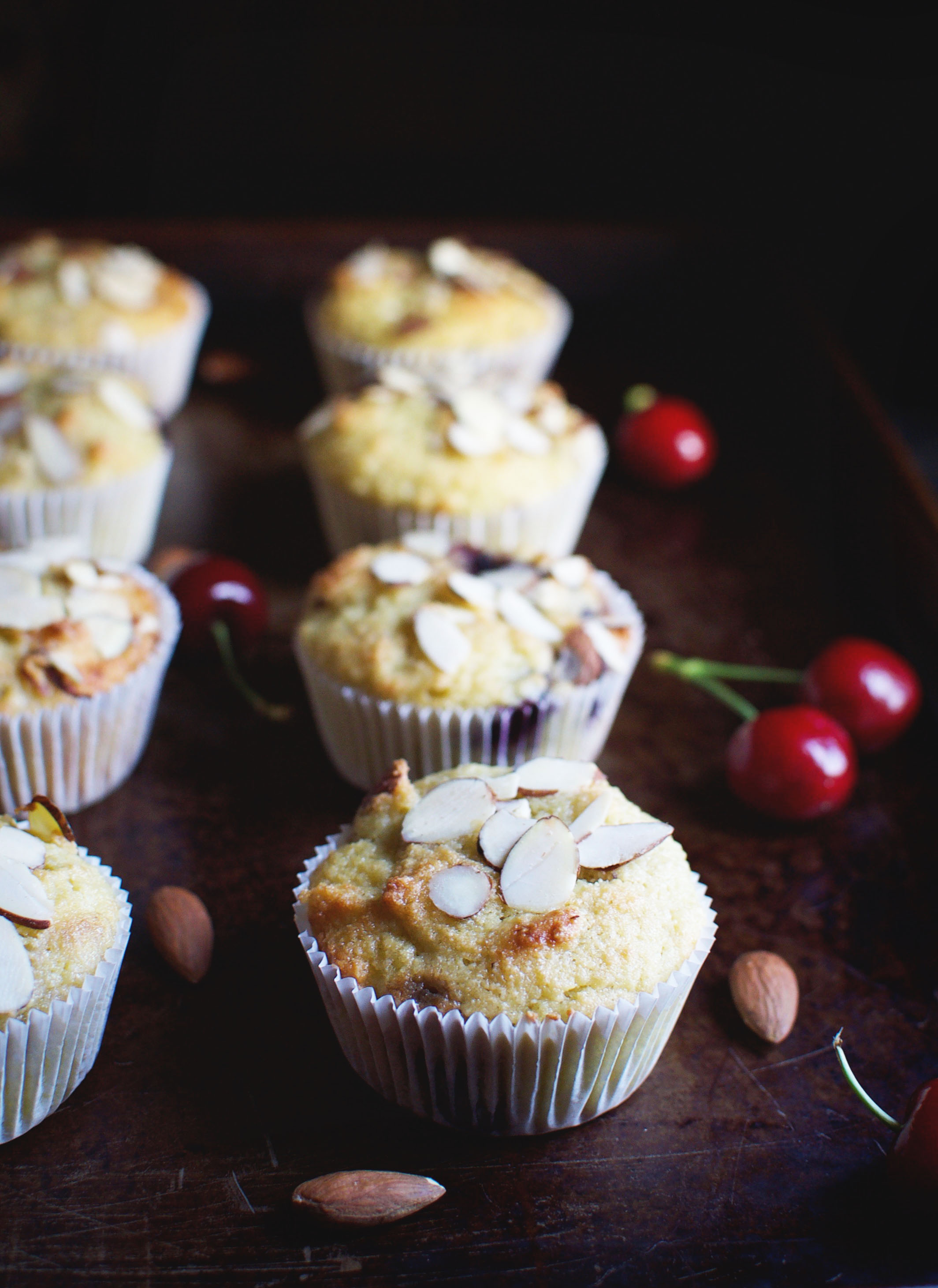 Low-Carb Almond Cherry Muffins