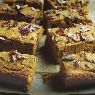 These Low-Carb Pumpkin Pecan Bars make a delicious fall dessert or snack. This bar cookie recipe can work for those who follow low-carb, ketogenic, Atkins, gluten-free, grain-free, diabetic, or Banting diets.