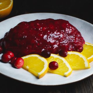 Low-Carb Spiced Cranberry Sauce on a serving plate.