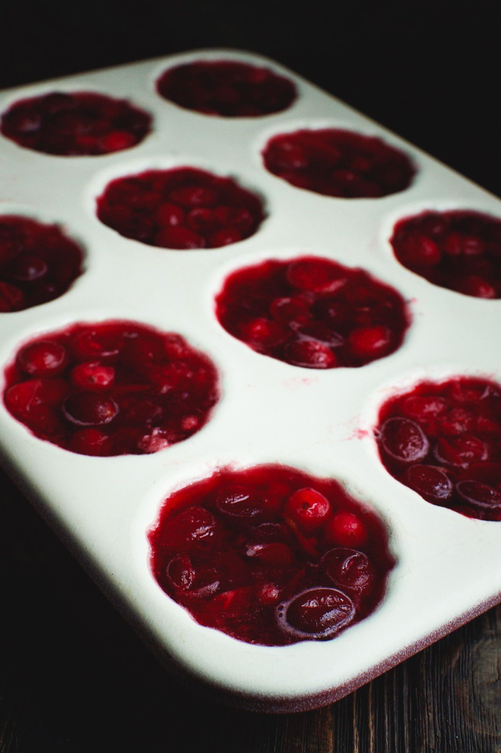 Low-Carb Spiced Cranberry Sauce in small molds.