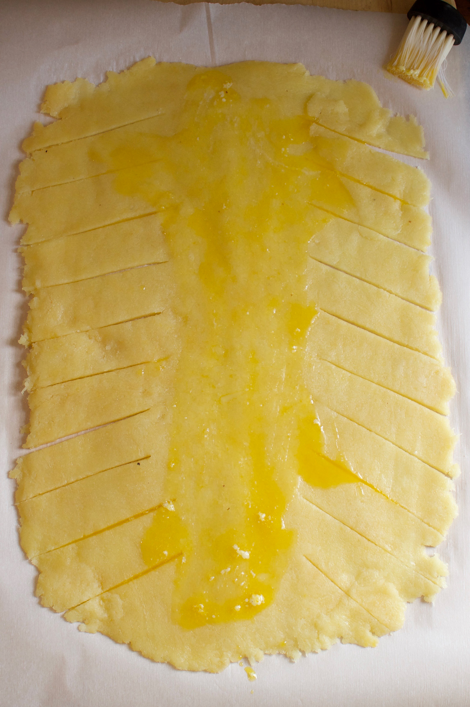 Low-Carb Baklava Braid--Dough after adding butter.