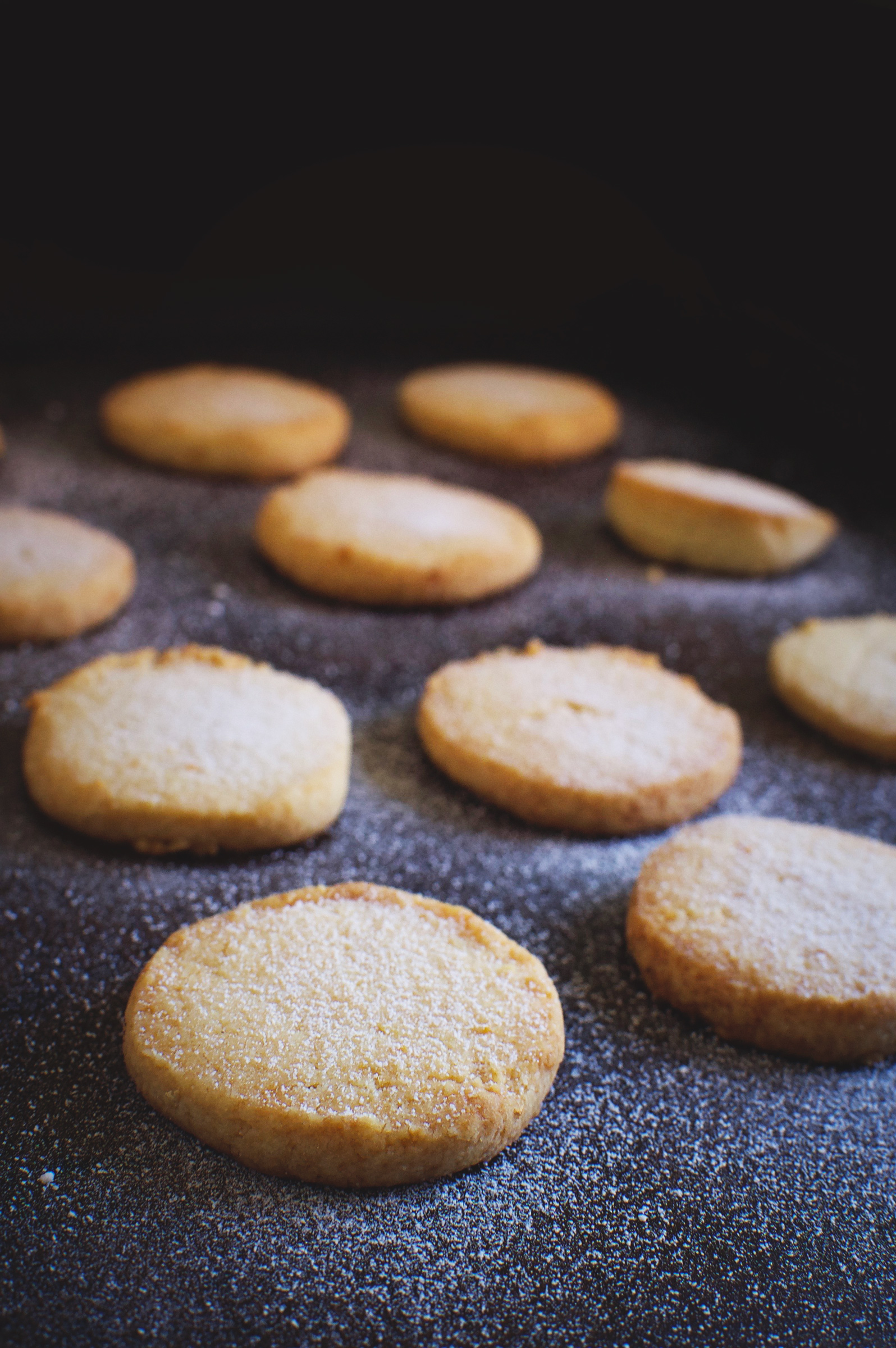 Low-Carb Sugar Cookies on a baking sheet