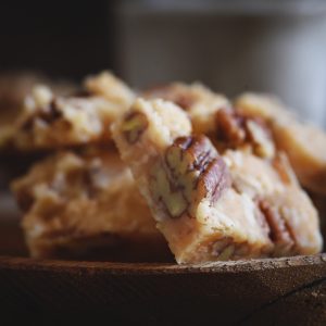 Low-Carb Coconut Pecan Snack Bar Recipe on a serving plate.