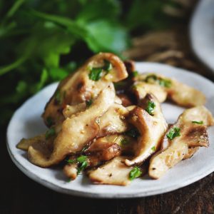 Garlic Mushrooms Recipe single serving.
