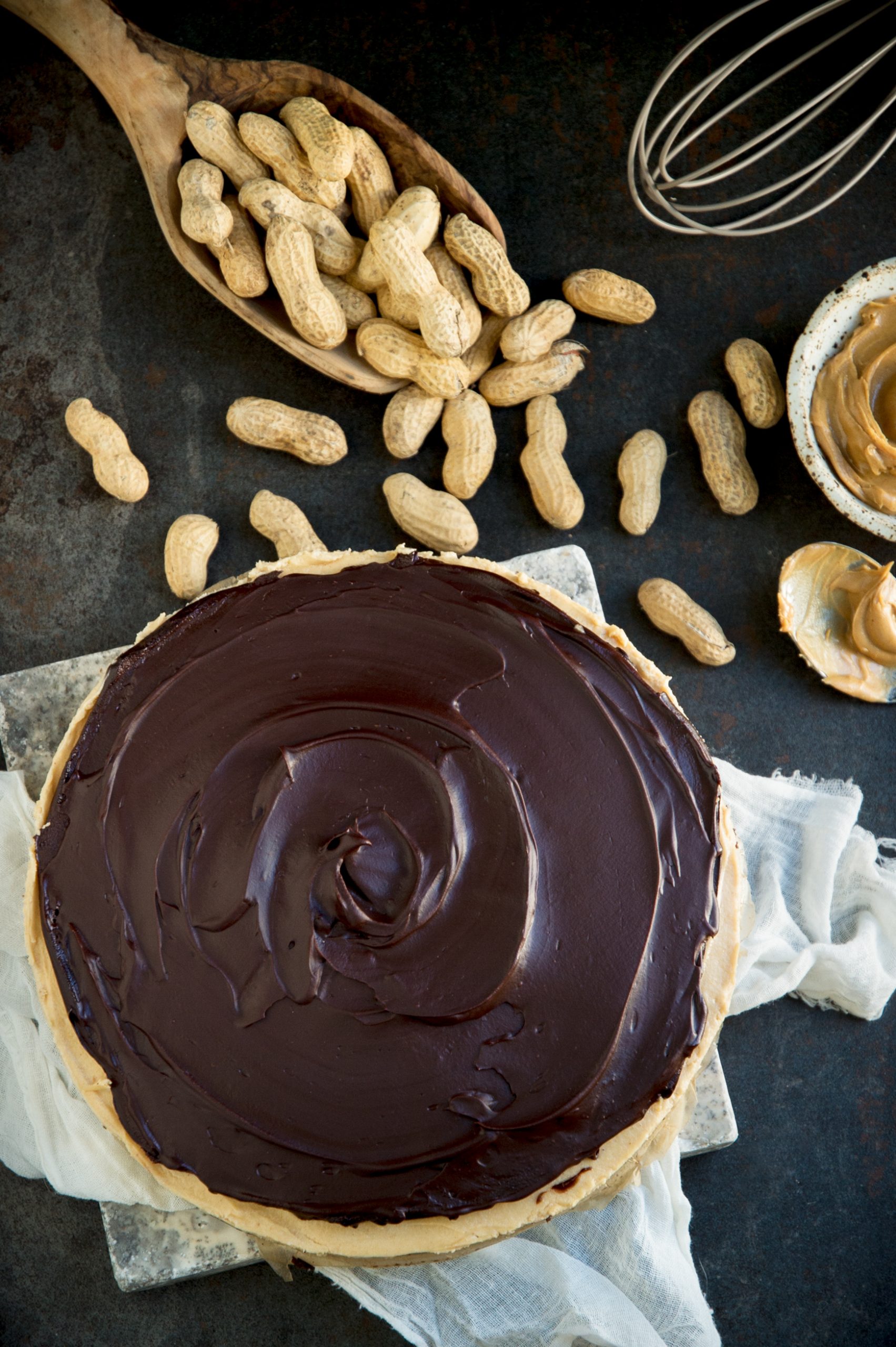 Overhead shot of Low-Carb Peanut Butter Pie