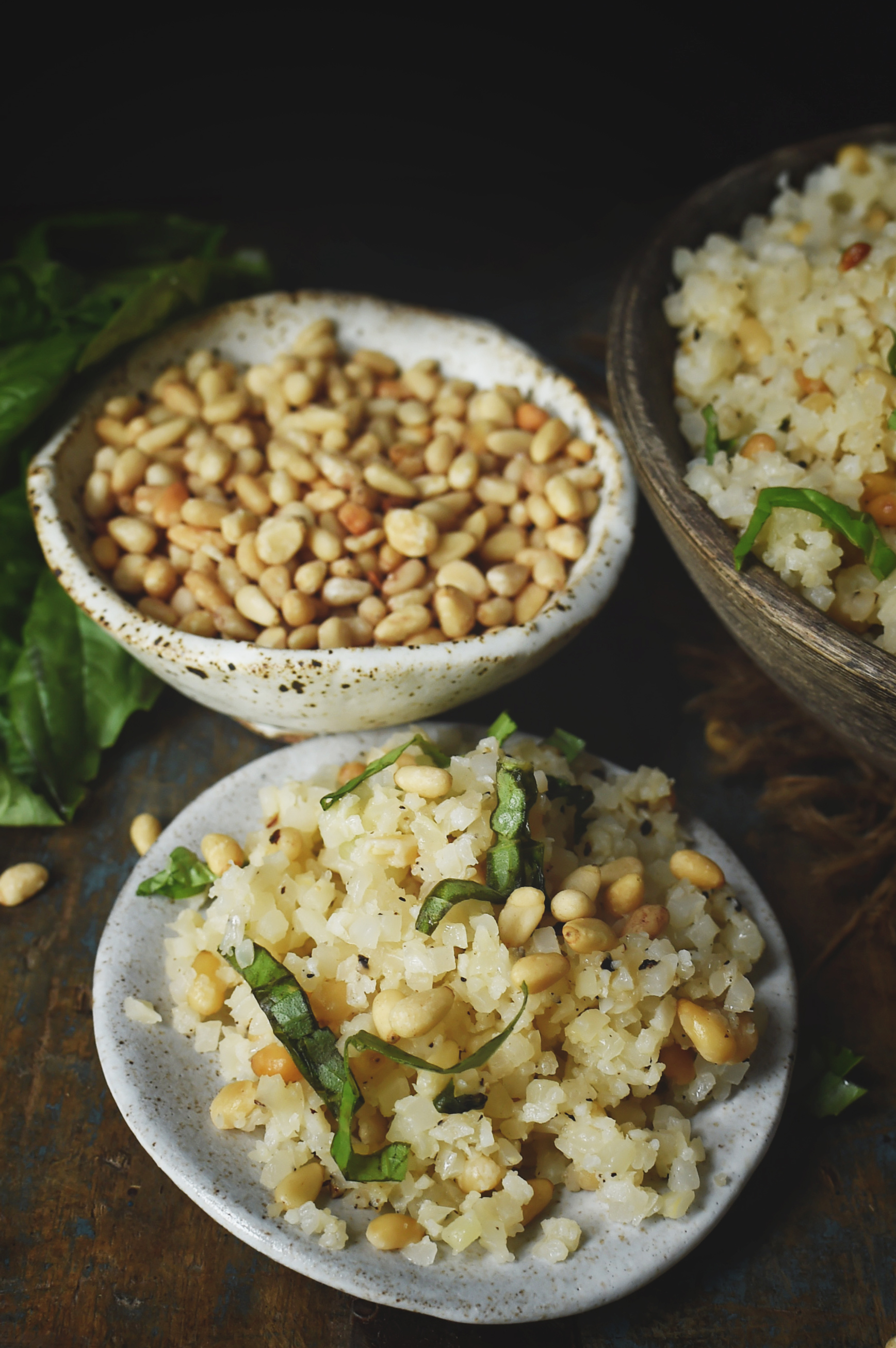 Cauliflower Rice Pilaf Recipe-Served on a plate.