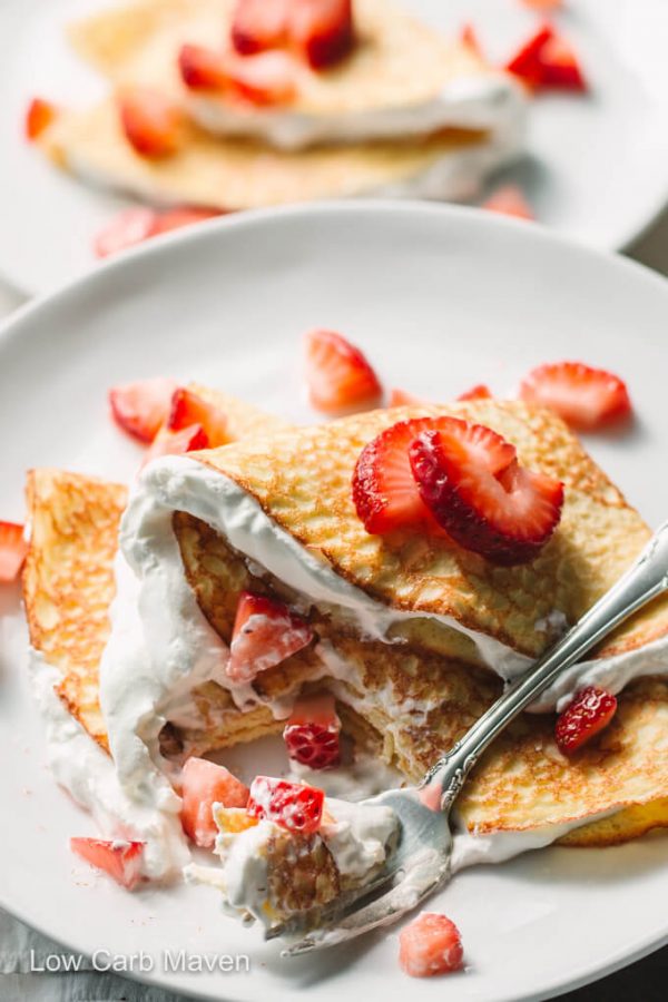 Coconut Flour Crepes with Strawberries
