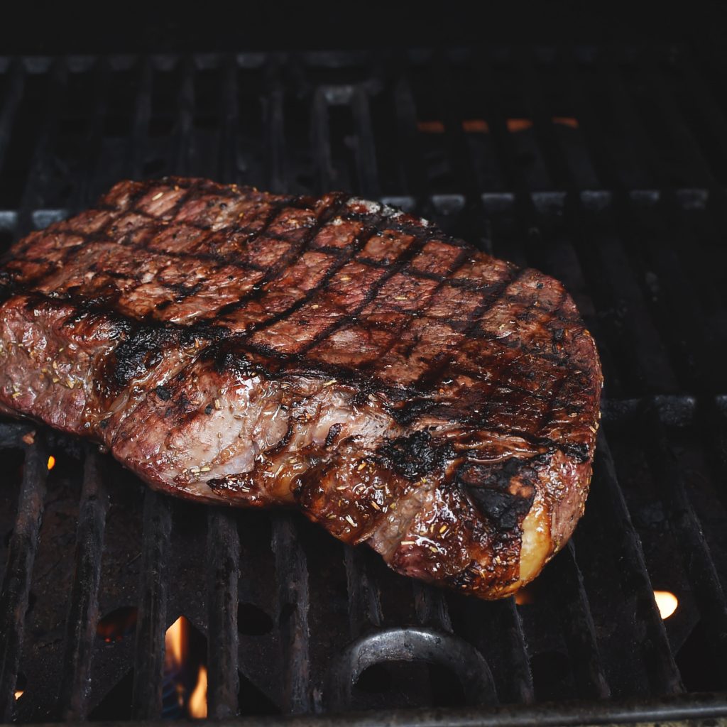 Grilled Marinated London Broil-grilling the second side