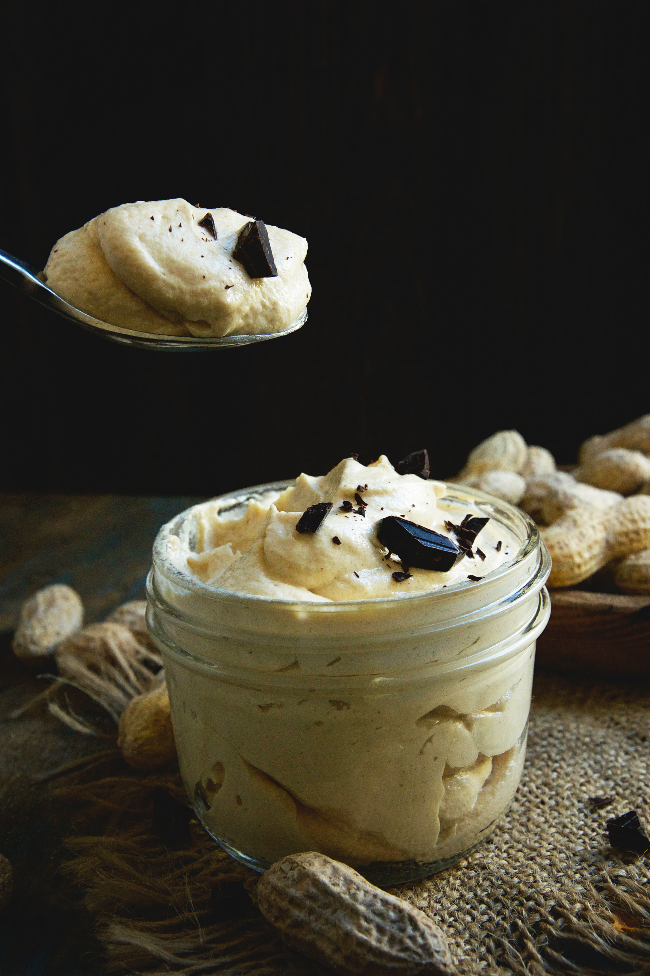 Keto-Friendly Low-Carb Peanut Butter Mousse-a spoonful