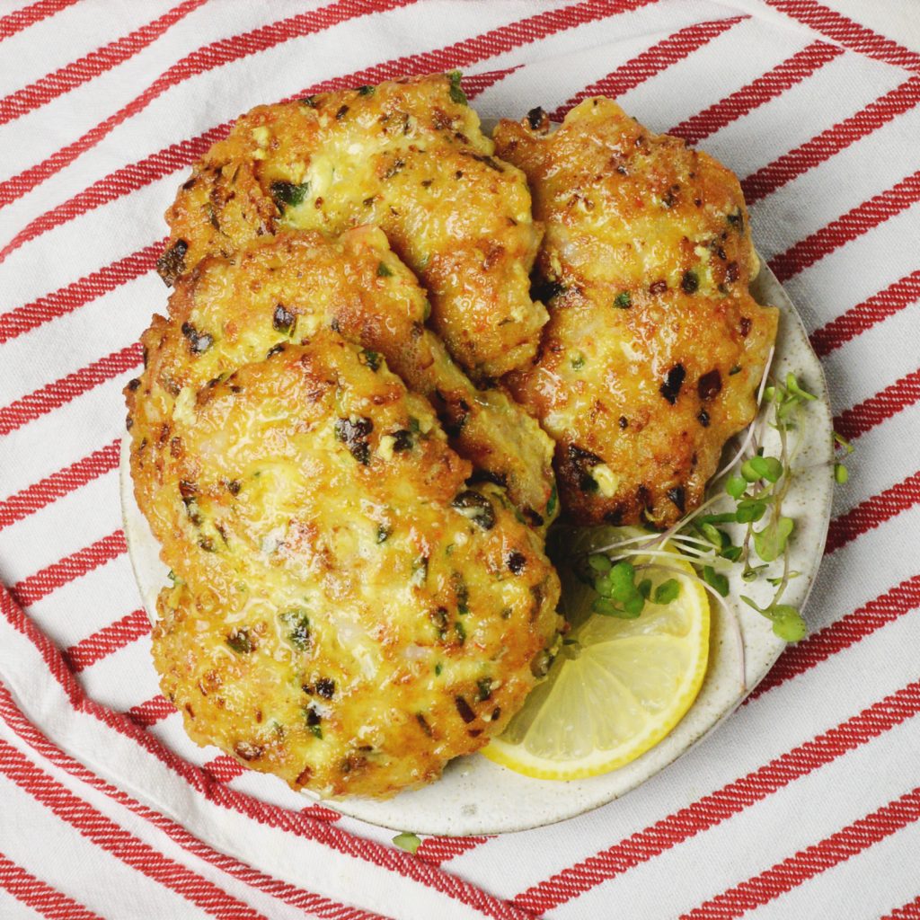 Shrimp Cakes Recipe-low-carb and keto-friendly-Finished patties.