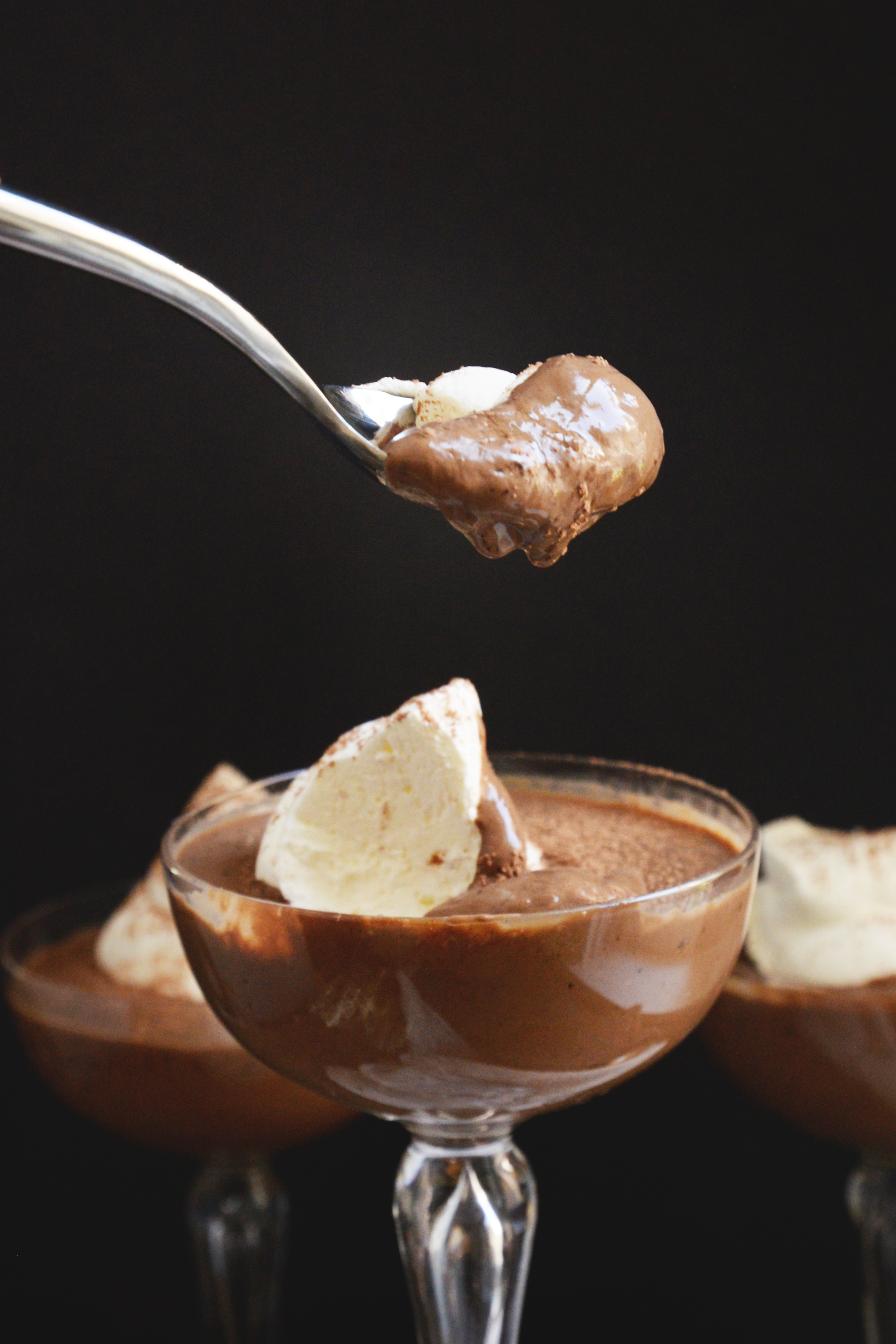 Low-Carb Chocolate Pudding Recipe-on a spoon.