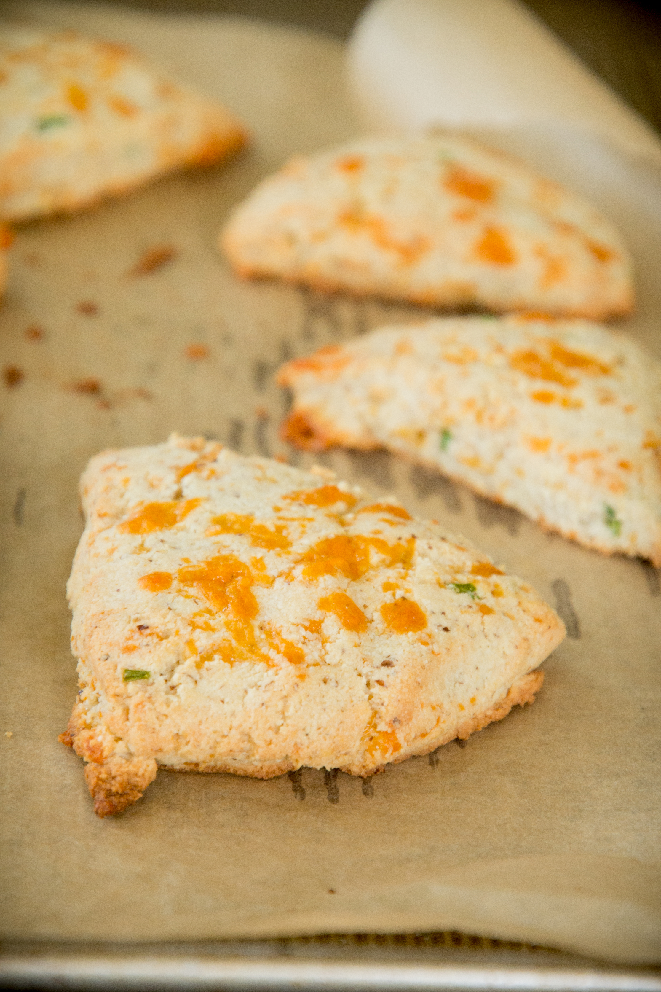  Low-Carb Cheddar Biscuits -on the tray.