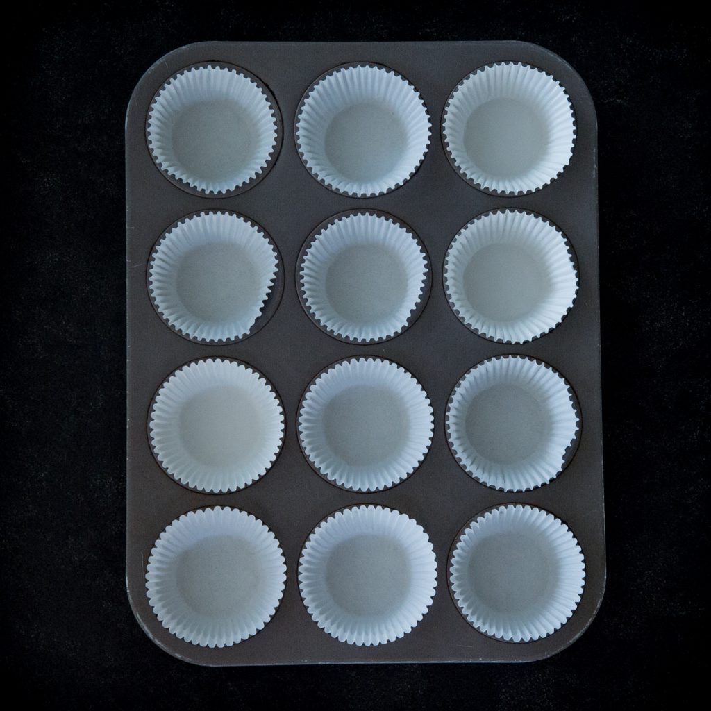 Muffins tins lined with cupcake liners
