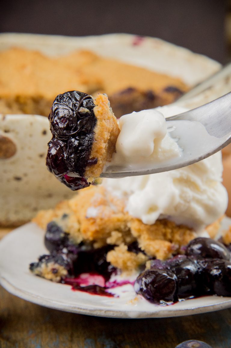 Low-Carb Old Fashioned Blueberry Cobbler Recipe - Simply So Healthy