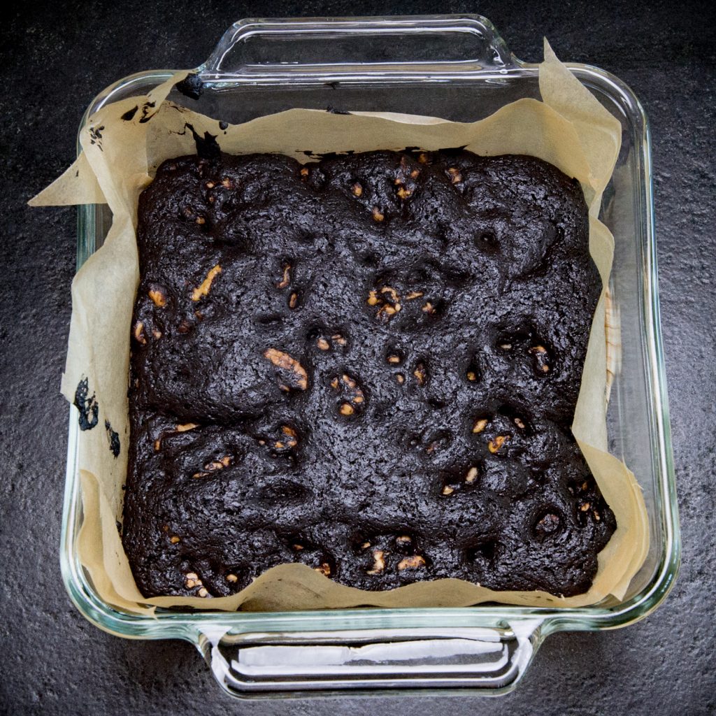 Baked brownies.