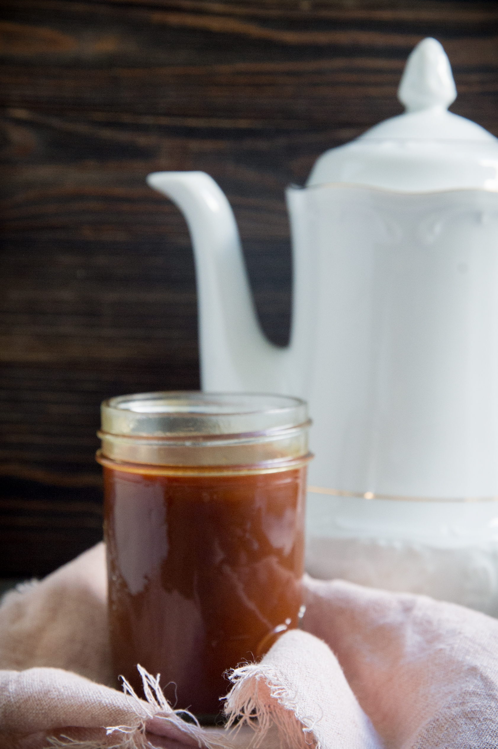 Keto Caramel sauce in a jar.