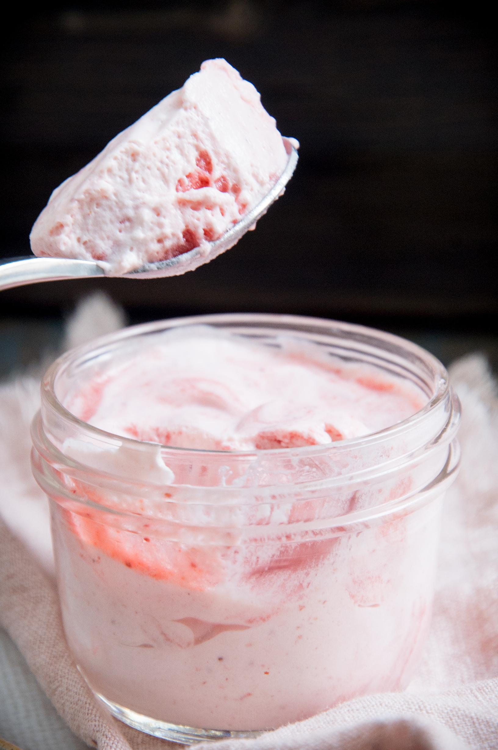 Photo of Low-Carb Strawberry Mousse (Keto-Friendly) on a spoon