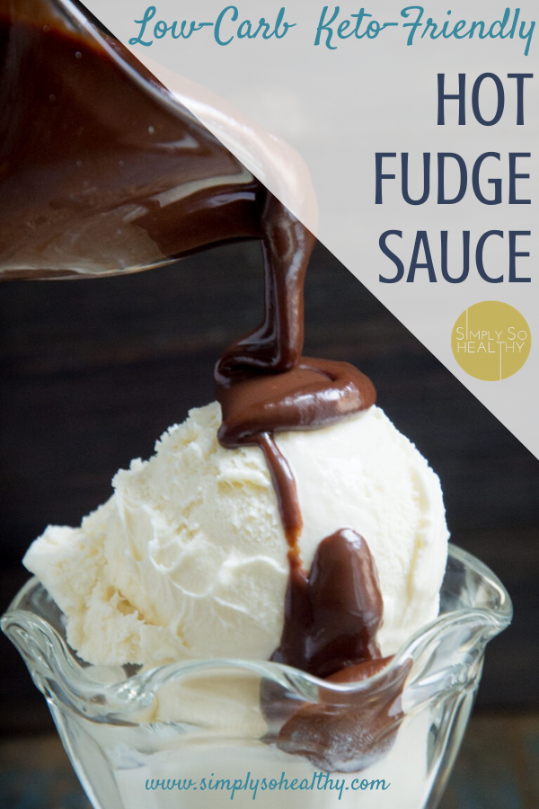 This Low-Carb Chocolate Sauce recipe makes a hot fudge sauce that is everything a chocolate sauce should be, but with fewer carbs. #ketohotfudge #ketodessert #ketochocolate #ketochocolatesauce