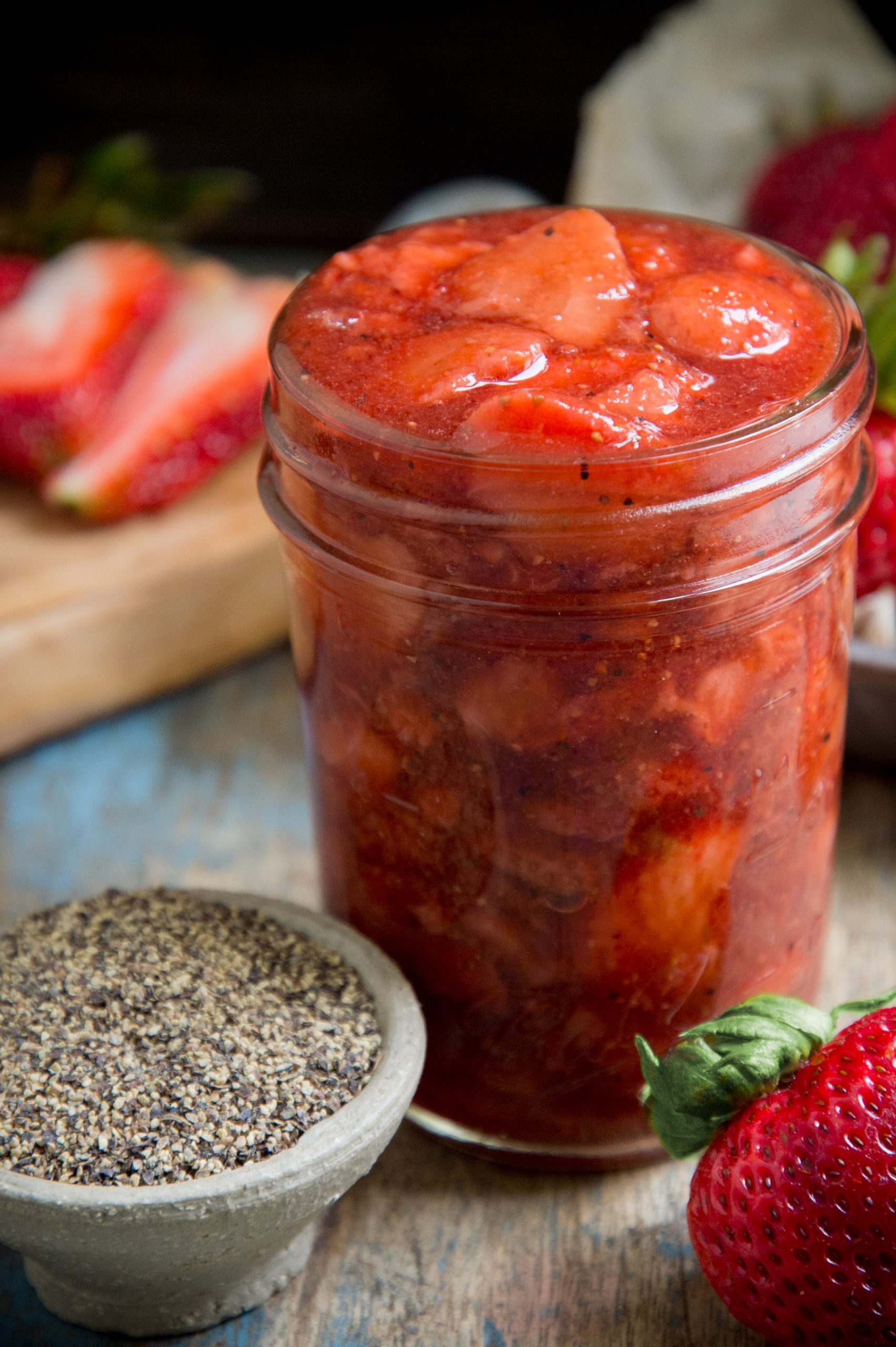 Sugar-Free Strawberry Sauce in a jar.