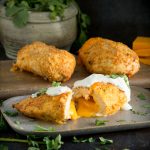 Taco Crusted Cheese Stuffed Chicken Breasts