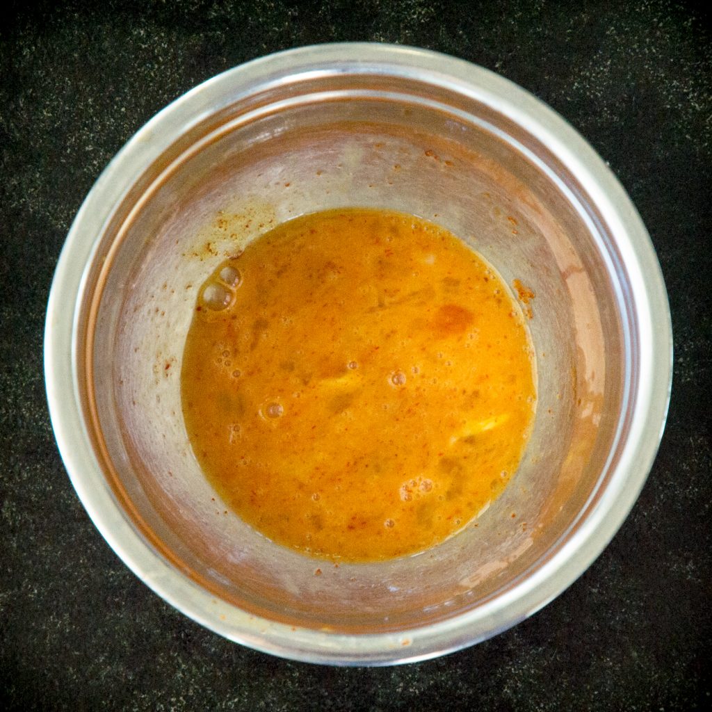 Process photo of the egg mixture.