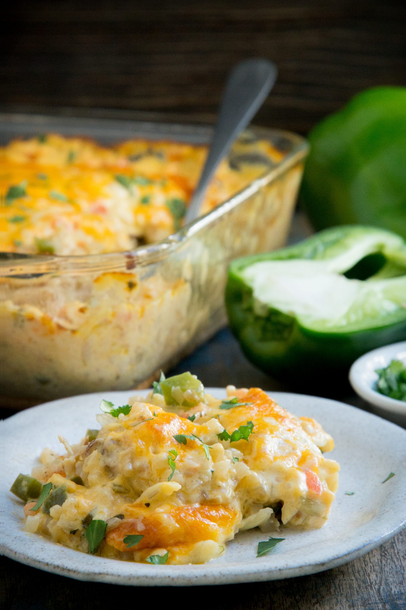 A serving of Keto Mexican Chicken Casserole.