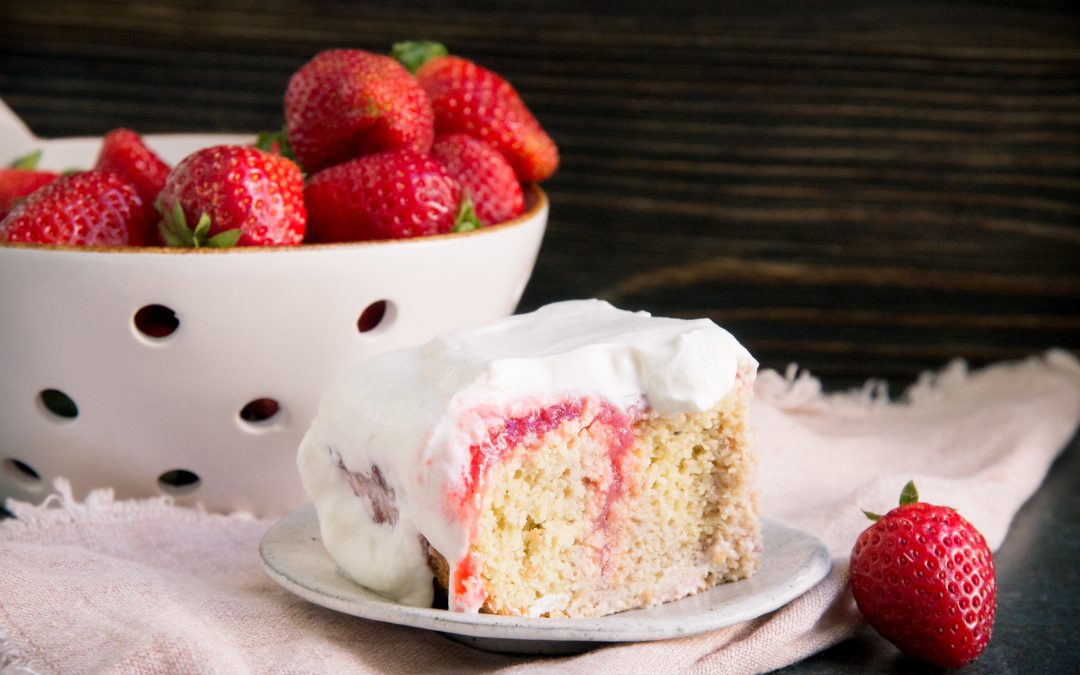 Low-Carb Keto Strawberry Poke Cake