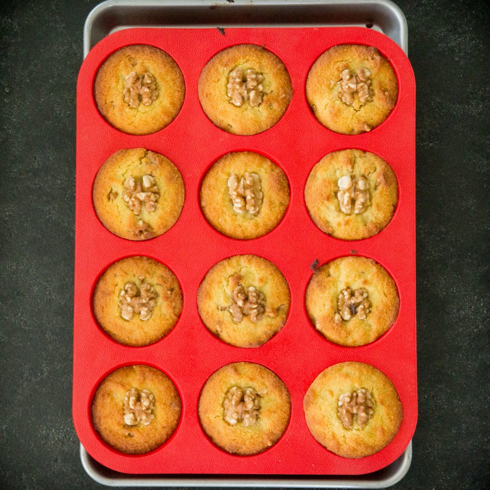 The baked keto banana nut muffins.
