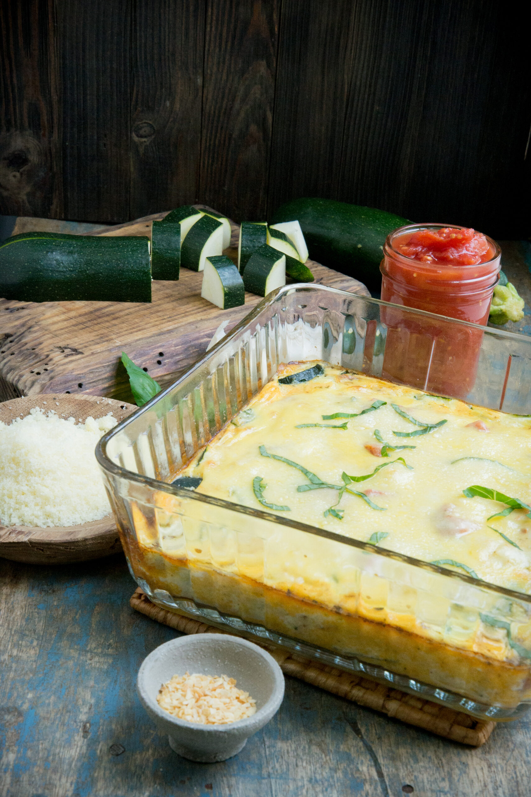 Easy Zucchini Casserole fresh from the oven,