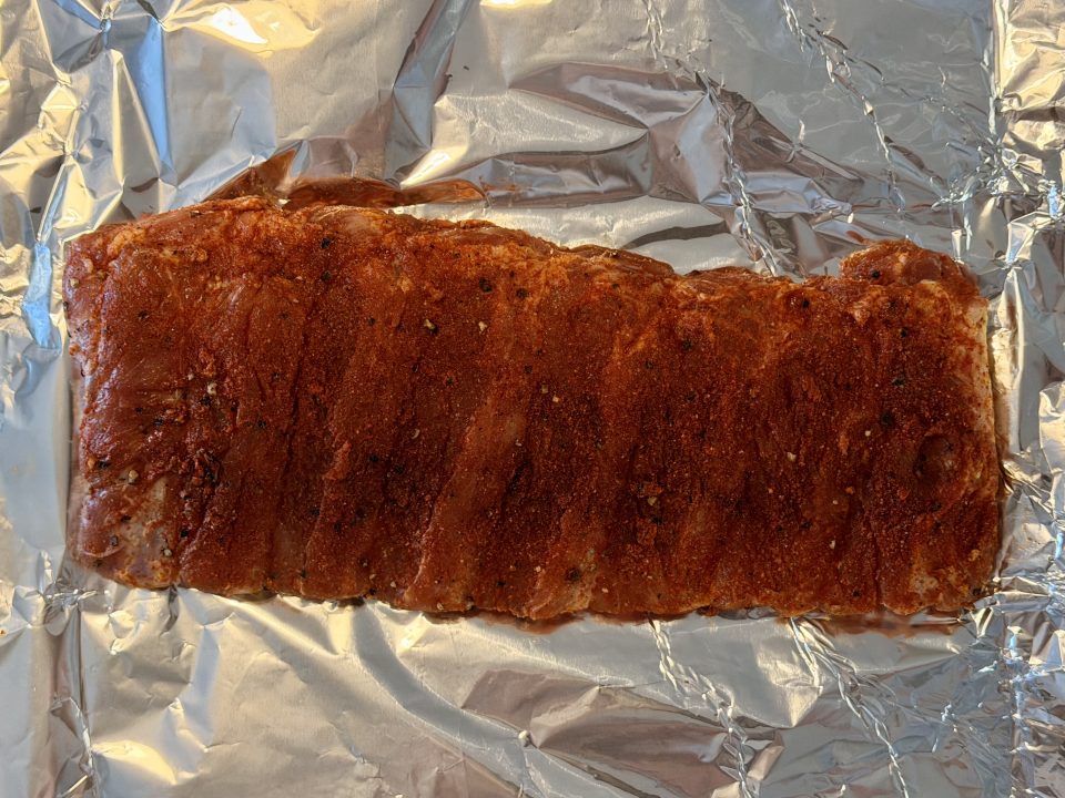 Ribs sitting in aluminum foil